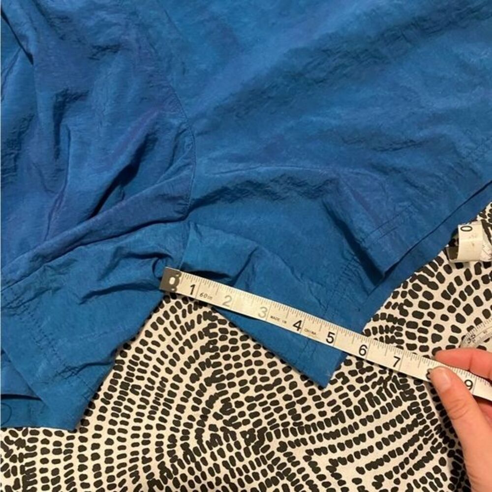 Vintage Side1 Size Small 100% Nylon 80s Teal Blue Shorts Swim Trunks - Picture 8 of 8